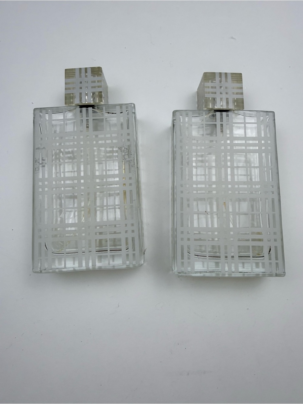 Burberry Brit Clear Glass Plaid-Etched Perfume Bottles